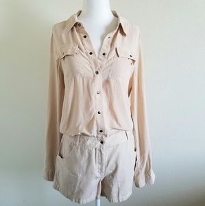 Elizabeth and James Silk Long Sleeve Romper